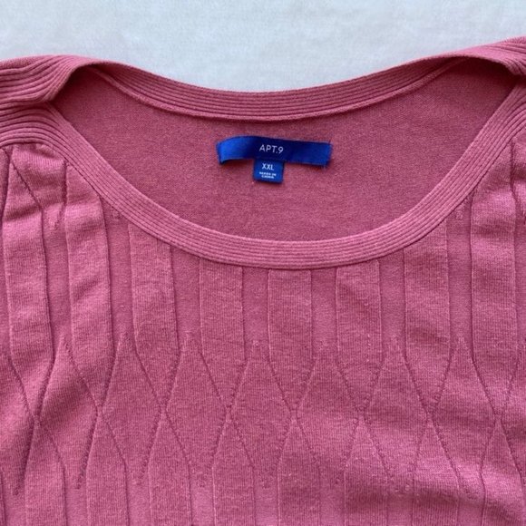 Apt. 9 Pink Sweater 3/4 Sleeves - Picture 3 of 6